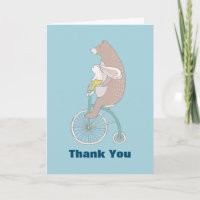 Coelho e Urso Caprichosos Andando de Bicicleta Obr