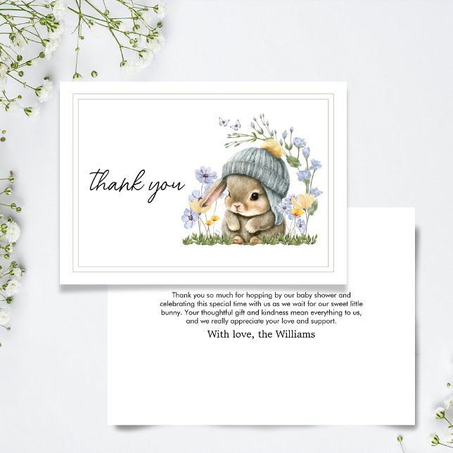 Cartão de Agradecimento Coelhozinho Simples (Thank You Card Simple Little Bunny 4)