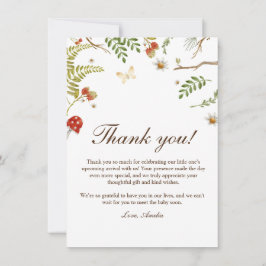 Cartão De Agradecimento Cogumelos florestais chá de fraldas neutro em term