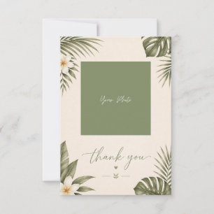 Cartão De Agradecimento Colagem de 1 Foto Casamento Sage Verde Havaí Monst