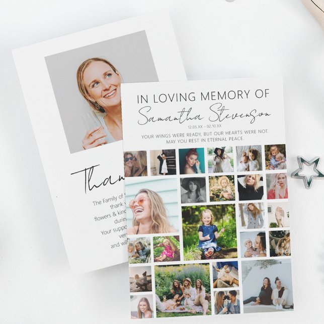 Cartão De Agradecimento Colagem de 24 Fotos Personalizadas (Criador carregado)