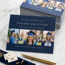 Colagem de 3 Fotos Personalizada Azul Marinho Grad