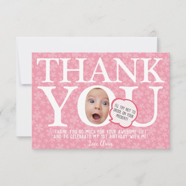 Cartão De Agradecimento Colagem de aniversário de bebê engraçado personali (Frente)
