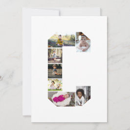 Cartão De Agradecimento Colagem de Fotografias com design Carta C