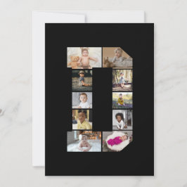 Cartão De Agradecimento Colagem de Fotografias com design Carta D