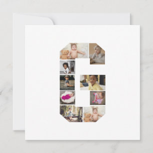 Cartão De Agradecimento Colagem de Fotografias com design Letra G