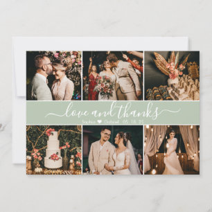 Cartão De Agradecimento Colagem de Fotografias de 6 Elegantes Modernos