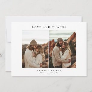 Cartão De Agradecimento Colagem de Fotografias de Boho Minimalista