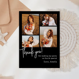 Cartão De Agradecimento Colagem de Fotografias de festa de aniversário