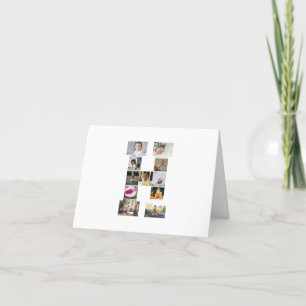 Cartão De Agradecimento Colagem de Fotografias design Letra H