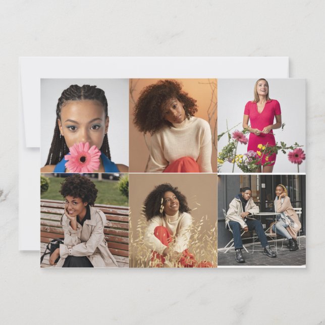 Cartão De Agradecimento Colagem de Fotografias do Design 6 (Frente)