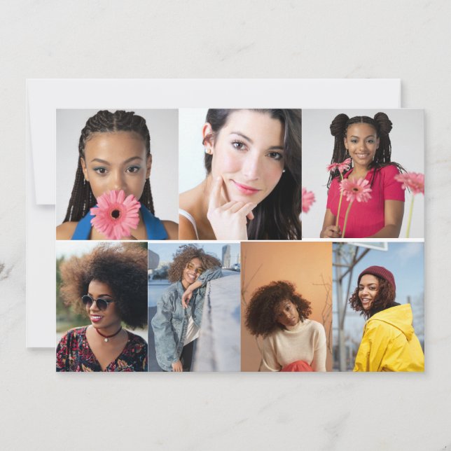 Cartão De Agradecimento Colagem de Fotografias do Design 7 (Frente)