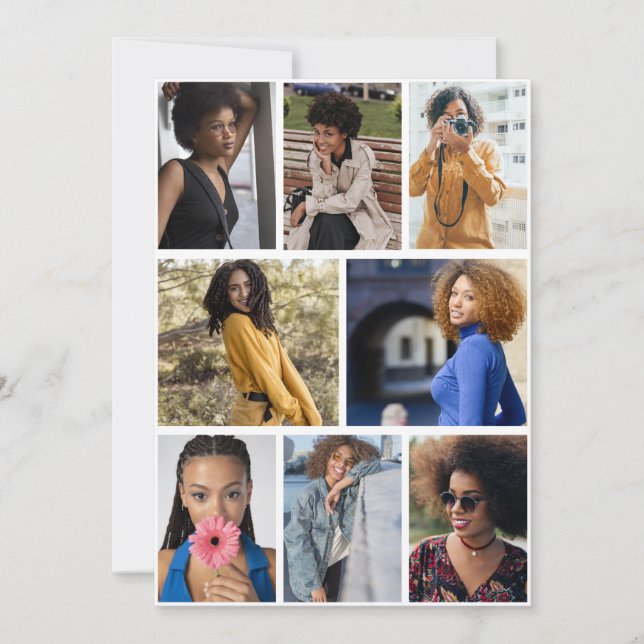 Cartão De Agradecimento Colagem de Fotografias do Design 8 (Frente)