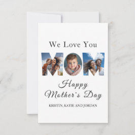 Cartão De Agradecimento Colagem de Fotografias Personalizada 3 do dia de a