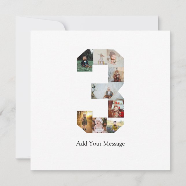 Cartão De Agradecimento Colagem de Fotografias Preta e Branco Número 3 (Frente)