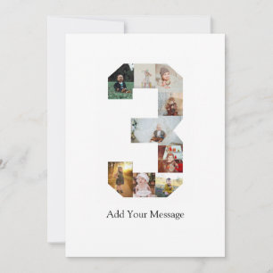 Cartão De Agradecimento Colagem de Fotografias Preta e Branco Número 3