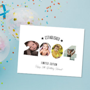 Cartão De Agradecimento Colagem de fotos de aniversário de 21 anos criada