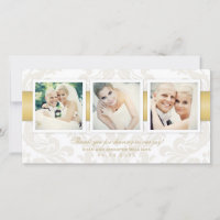 Colagem de Fotos de Casamento Dourado Vintage Dama