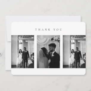 Cartão De Agradecimento Colagem de Fotos de Casamento Moderna Clássica Arr