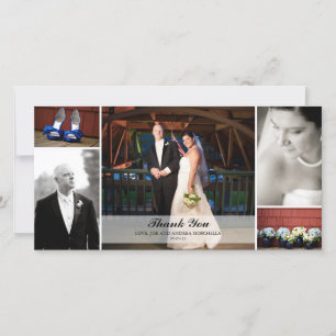 Cartão De Agradecimento Colagem de Fotos de Casamento - Obrigado