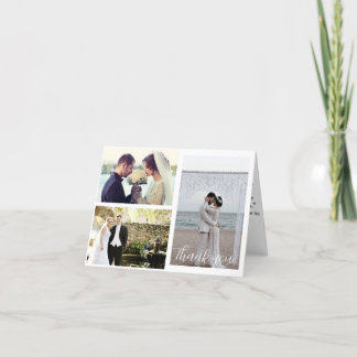 Cartão De Agradecimento Colagem de Fotos do Casamento 3