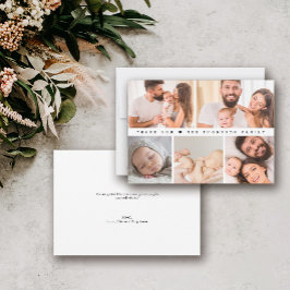 Cartão De Agradecimento Colagem de Fotos do chá de fraldas Simples