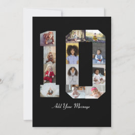 Cartão De Agradecimento Colagem de Fotos do Número 10