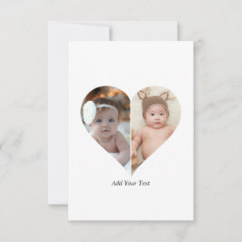 Cartão De Agradecimento Colagem de Fotos em Formato Coração 2