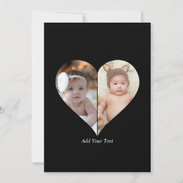 Cartão De Agradecimento Colagem de Fotos em Formato Coração 2