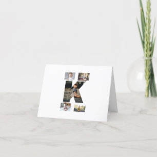 Cartão De Agradecimento Colagem de Fotos em Preto e Branco K