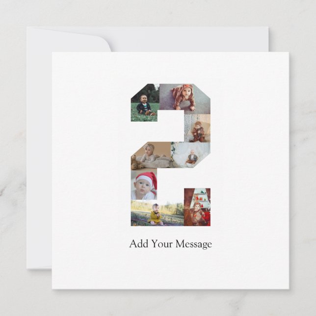 Cartão De Agradecimento Colagem de Fotos em Preto e Branco Número 2 (Frente)