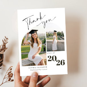 Cartão De Agradecimento Colagem de Fotos Moderna para Formatura