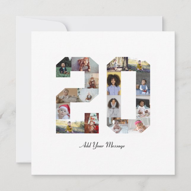 Cartão De Agradecimento Colagem de fotos número 20 (Frente)