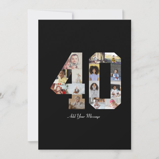 Cartão De Agradecimento Colagem de Fotos Número 40 (Frente)