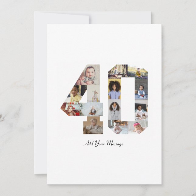 Cartão De Agradecimento Colagem de Fotos Número 40 (Frente)
