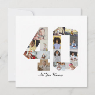 Cartão De Agradecimento Colagem de Fotos Número 40