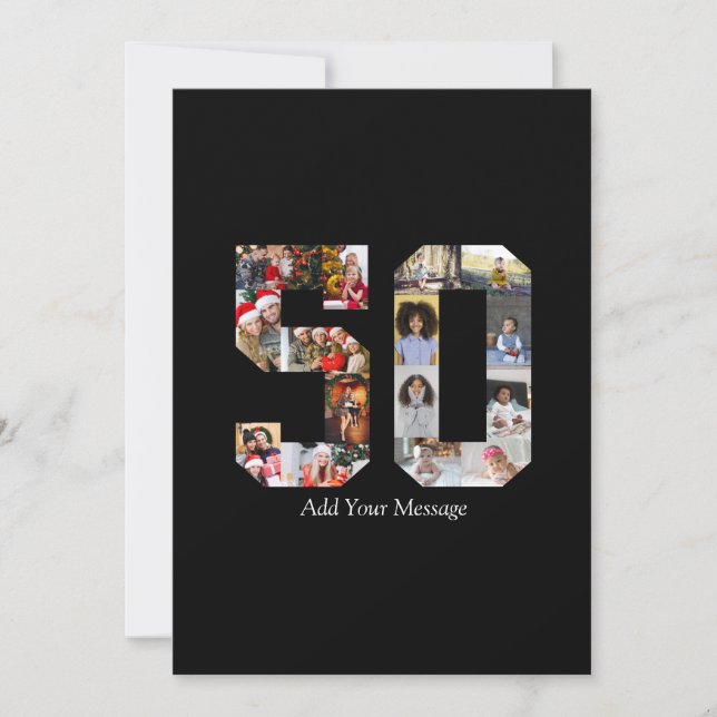 Cartão De Agradecimento Colagem de Fotos Número 50 (Frente)