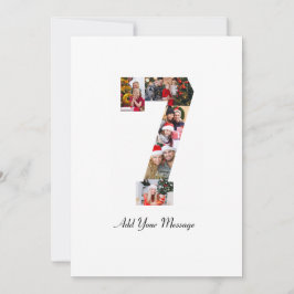 Cartão De Agradecimento Colagem de Fotos Número 7 Preto e Branco
