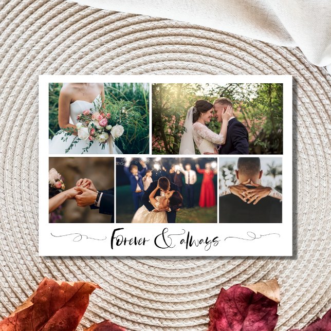 Cartão De Agradecimento Colagem de Fotos para sempre e sempre moderna Obri (Criador carregado)