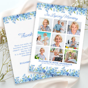 Cartão De Agradecimento Colagem de Fotos Personalizadas Memorial Floral Az