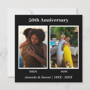 Cartão De Agradecimento Colagem de Fotos Preto e Branco 2 Aniversário