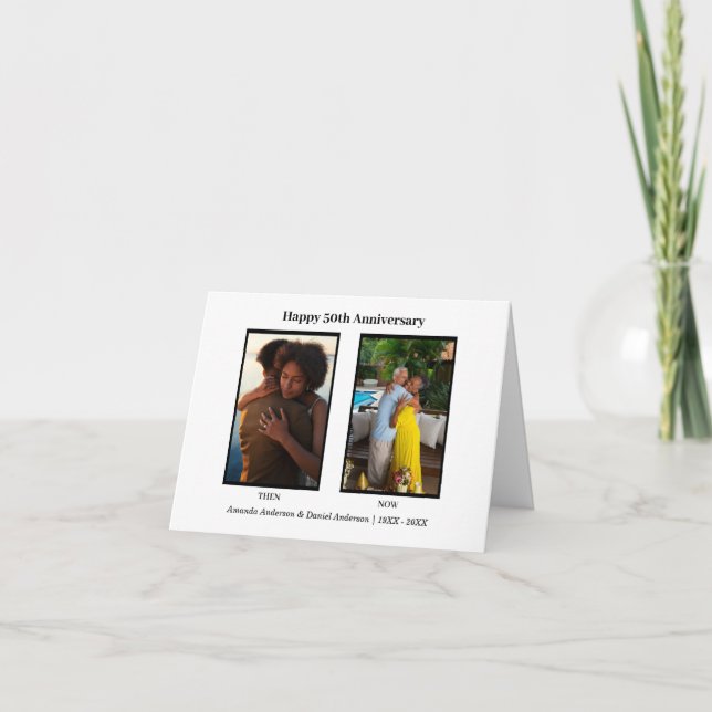 Cartão De Agradecimento Colagem de Fotos Preto e Branco 2 Aniversário (Frente)