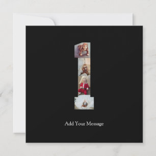 Cartão De Agradecimento Colagem de Fotos Preto e Branco Número 1