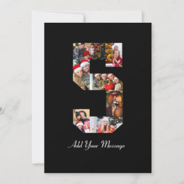 Cartão De Agradecimento Colagem de Fotos Preto e Branco Número 5