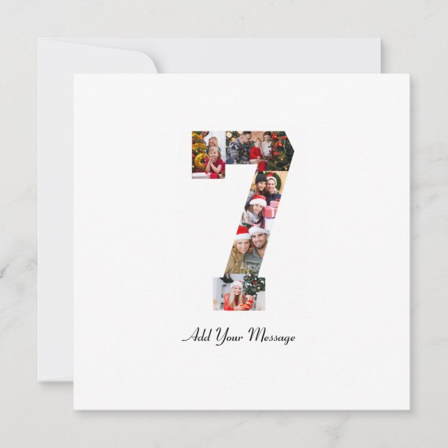 Cartão De Agradecimento Colagem de Fotos Preto e Branco Número 7 (Frente)