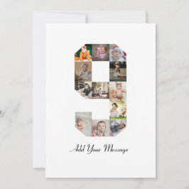 Cartão De Agradecimento Colagem de Fotos Preto e Branco Número 9