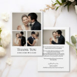 Cartão De Agradecimento Colagem de Fotos Simples de Casamento Moderno do C<br><div class="desc">Expresse sua gratidão em estilo com os Modelos de Cartões de agradecimentos de Colagem de Foto Moderna de Coração Simples. Estes modelos personalizados oferecem uma maneira elegante e versátil de transmitir a sua apreciação aos seus entes queridos que partilhavam no seu dia especial. Personalize as quatro fotos (3 na frente...</div>