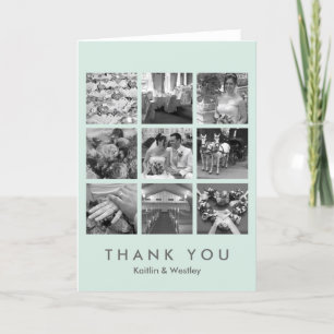 Cartão De Agradecimento Colagem de grade de menta legal 9 fotos lembranças