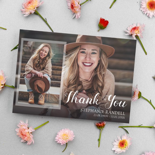 Cartão De Agradecimento Colagem e Mensagem de Foto Moderna (Criador carregado)
