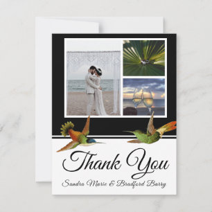Cartão De Agradecimento Colagem Fotográfica de Casamento de Bando Negro El